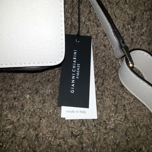 GIANNI CHIARINI-Reginella-Off White Saffiano Leather with Jewel Accents-NWT - Picture 3 of 8